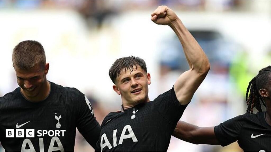 Middlesbrough agree fee for Spurs striker Lankshear Will Lankshear punches the air after goal for Tottenham