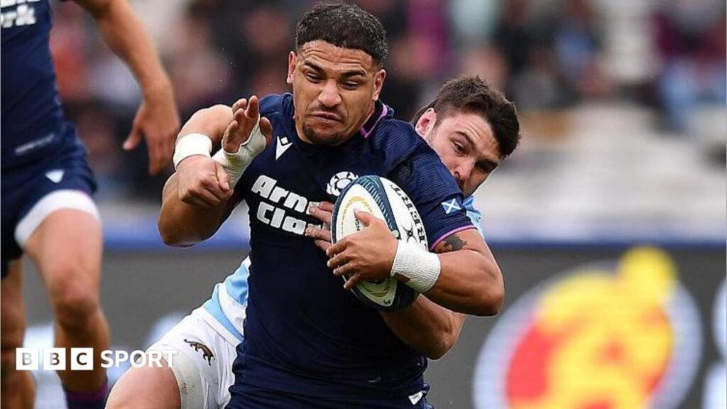 Scotland captain Sione Tuipulotu in action against Argentina