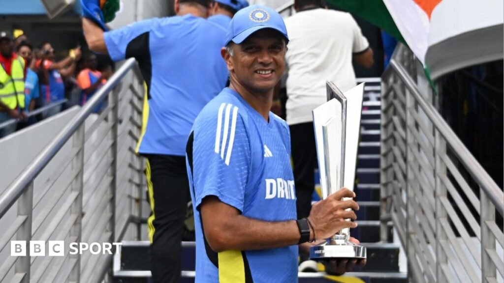 Rahul Dravid: India legend open to coaching despite ETPL ownership as England search for new Test coach Rahul Dravid holding the T20 World Cup trophy after guiding India to victory at the tournament in 2024