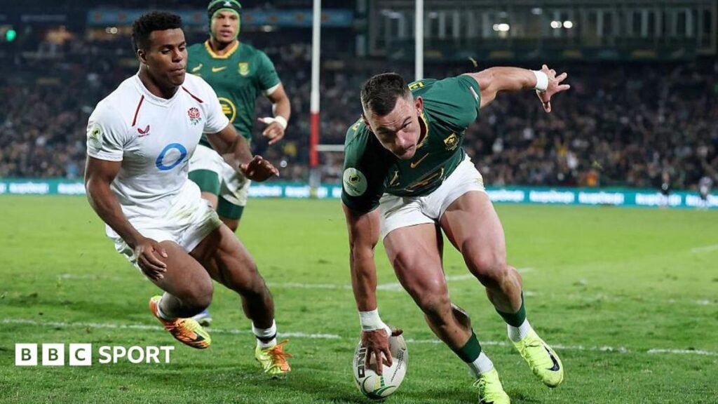 South Africa 45-21 England: Boks outclass visitors in Johannesburg Jesse Kriel scores for South Africa