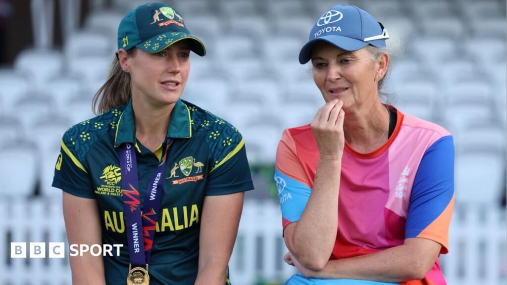 T20 World Cup: England show plenty of positives but margin of Australia defeat a concern Split image of Sophie Ecclestone, Danni Wyatt-Hodge and Charlie Dean - all wearing red England kits with blue sleeves