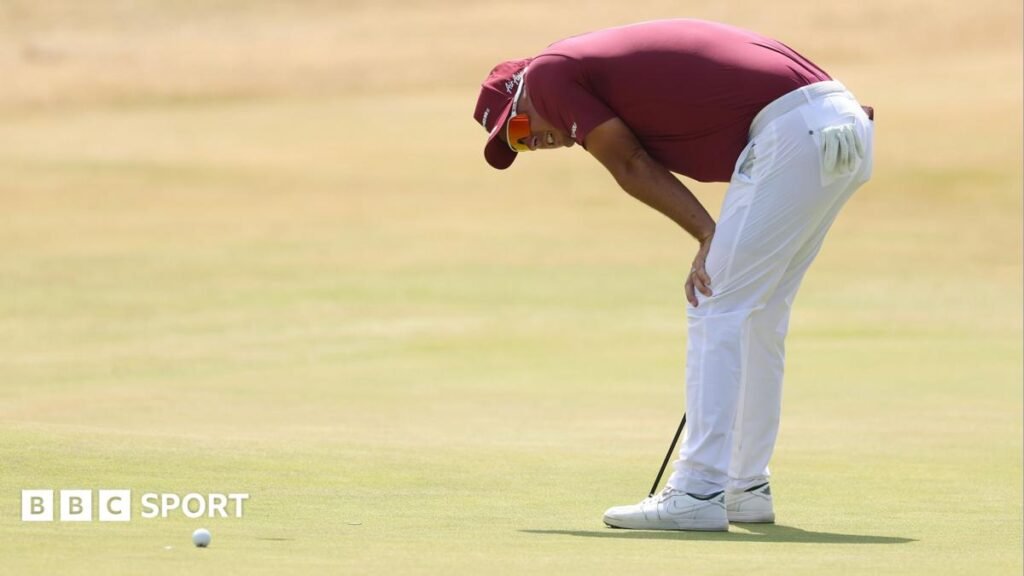 The Open 2026: Lucas Herbert and Sam Burns equal major record at Royal Birkdale Lucas Herbert bends over in disappointment after missing his par putt on the 18th at Royal Birkdale