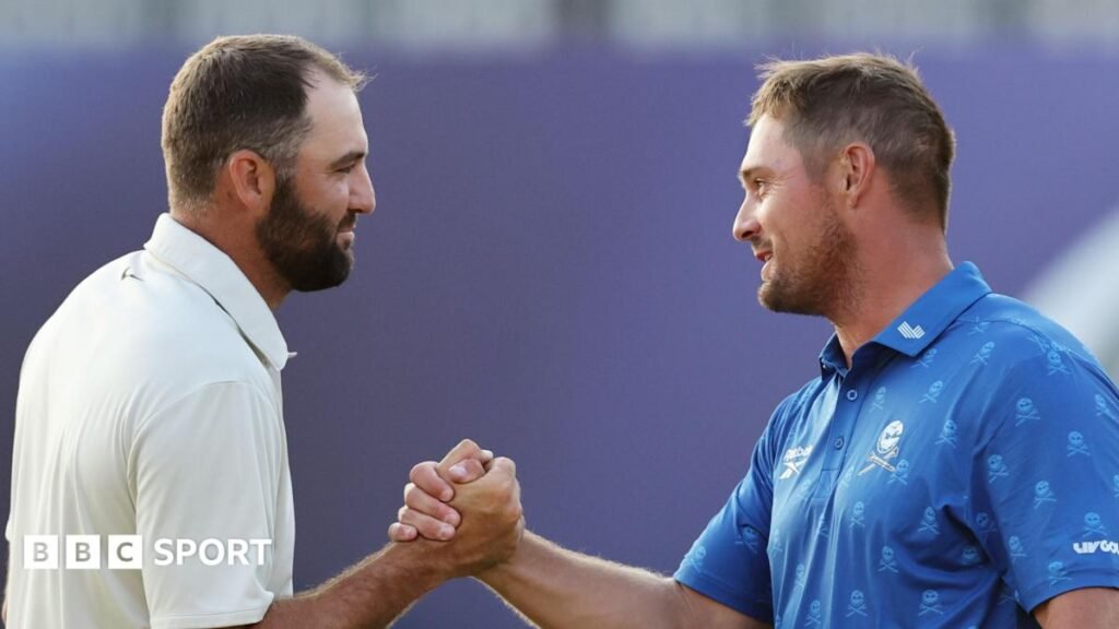 The Open 2026: Scottie Scheffler says Bryson DeChambeau is “definitely not a cheater” as discussion over two-shot penalty rumbles on Scottie Scheffler and Bryson DeChambeau shake hands