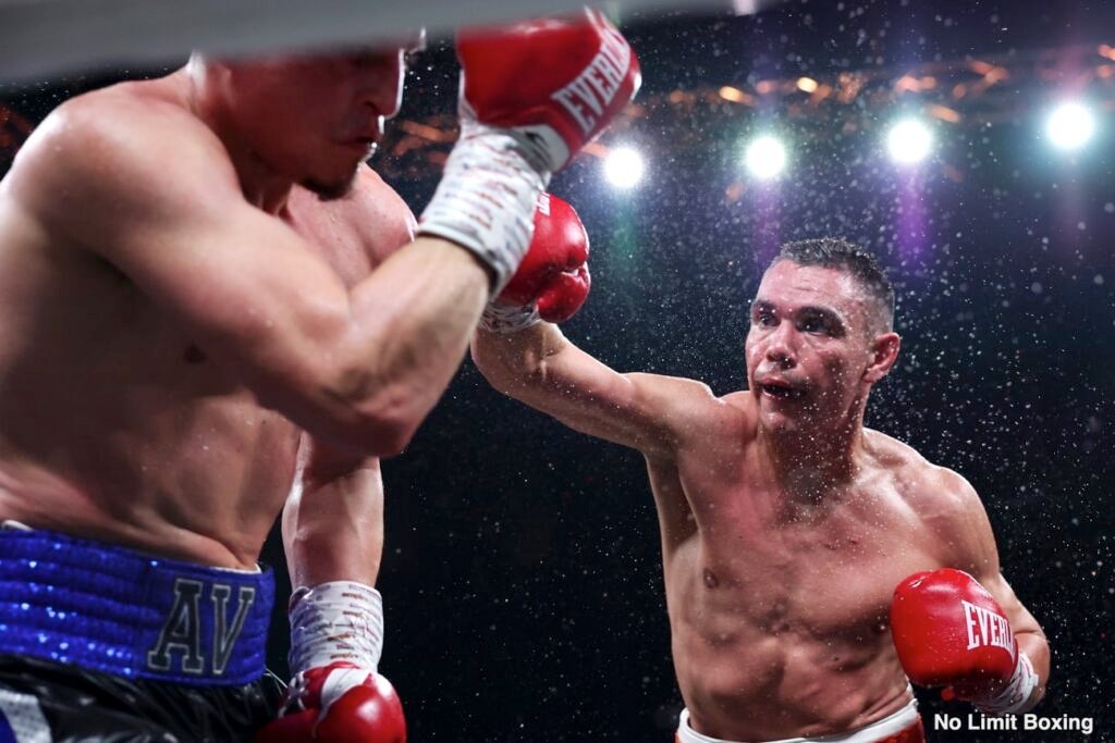 Tim Tszyu Reveals New ‘Phoenix’ Nickname Before Errol Spence Jr. Fight On July 26 Tim Tszyu lands a right hand on Anthony Velazquez during their junior middleweight fight on December 17, 2025, at the TikTok Entertainment Centre in Sydney, Australia.