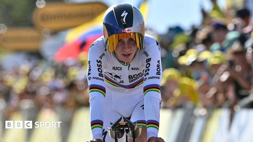 Tour de France: Remco Evenepoel cuts Tadej Pogacar’s lead at the top of the general classification with time-trial win on stage 16 Remco Evenepoel winning the time-trial on stage 15 of the Tour de France