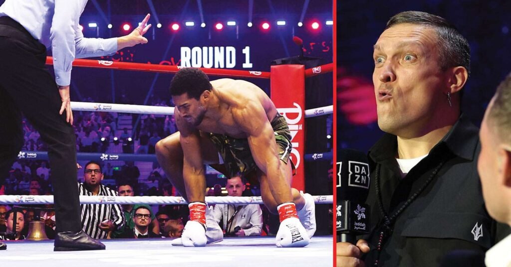 Usyk predicts Anthony Joshua vs Tyson Fury after watching AJ be floored twice by Kristian Prenga Usyk predicts Anthony Joshua vs Tyson Fury after watching AJ be floored twice by Kristian Prenga