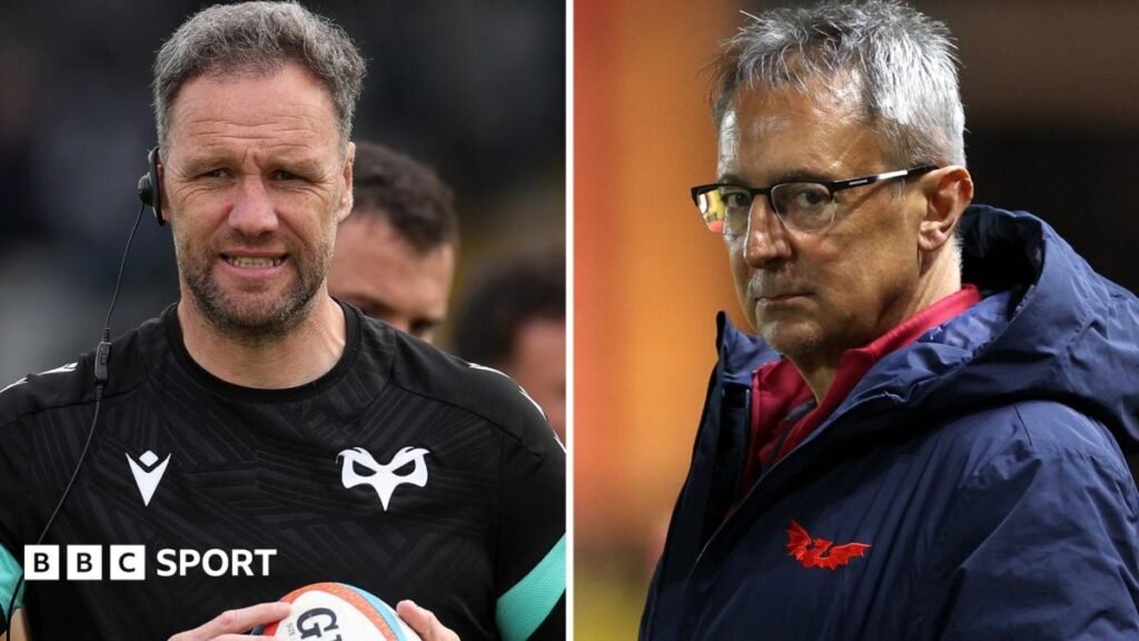 Welsh Rugby Union outlines timeframe for plan to cut a west Wales region Mark Jones at Ospreys (L) and Nigel Davies at Scarlets are rival rugby bosses in west Wales