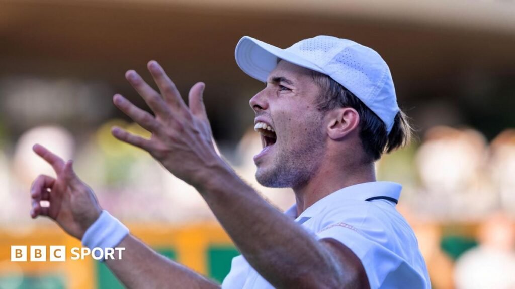 Wimbledon 2026: Arthur Fery faces Grigor Dimitrov on Centre Court for quarter-final spot Arthur Fery celebrates beating Zizou Bergs in the Wimbledon third round
