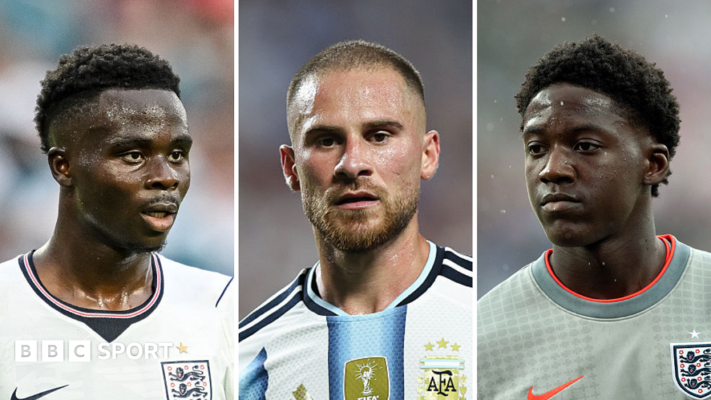 World Cup 2026: How has the World Cup affected your Premier League team? A split picture of Bukayo Saka, Alexis Mac Allister and Kobbie Mainoo
