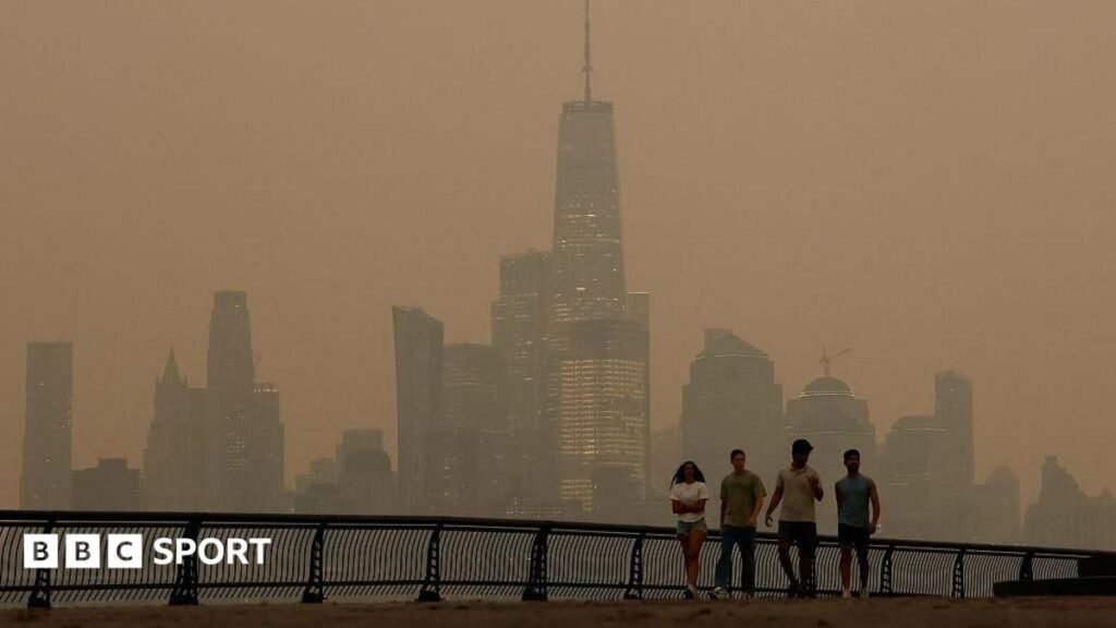 World Cup 2026: New York issues air quality health alert days before World Cup final A general view of New York New Jersey Stadium and the World Cup trophy