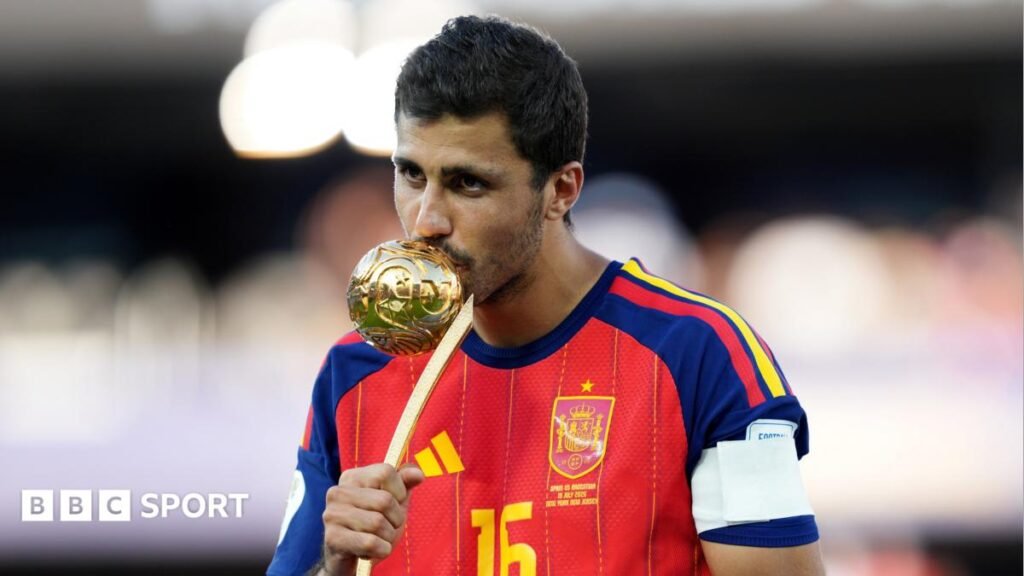 World Cup 2026: Rodri’s stock at all-time high as Spain midfielder adds to trophy collection Rodri kisses Golden Ball at World Cup
