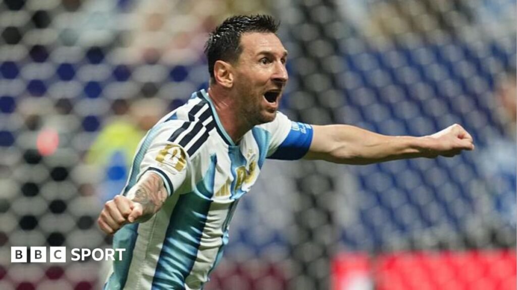 World Cup final 2026: Is this the last time we’ll see Argentina’s Lionel Messi? Lionel Messi celebrating with his arms out for Argentina