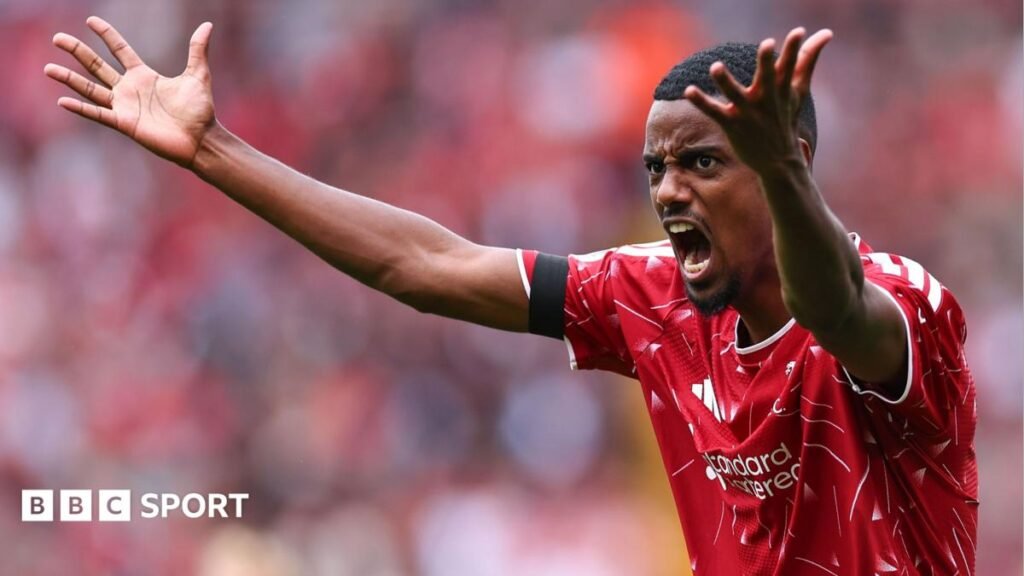 Alexander Isak celebrates scoring against Forest