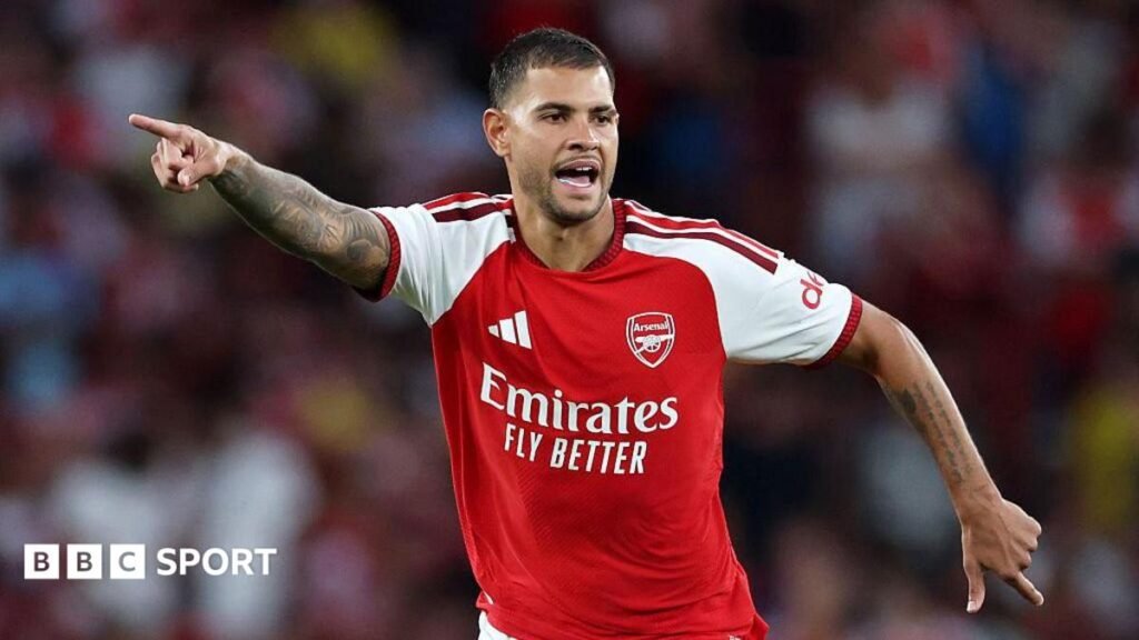 Arsenal 1-1 Como: How did Bruno Guimaraes look on Arsenal debut? Bruno Guimaraes playing for Arsenal.