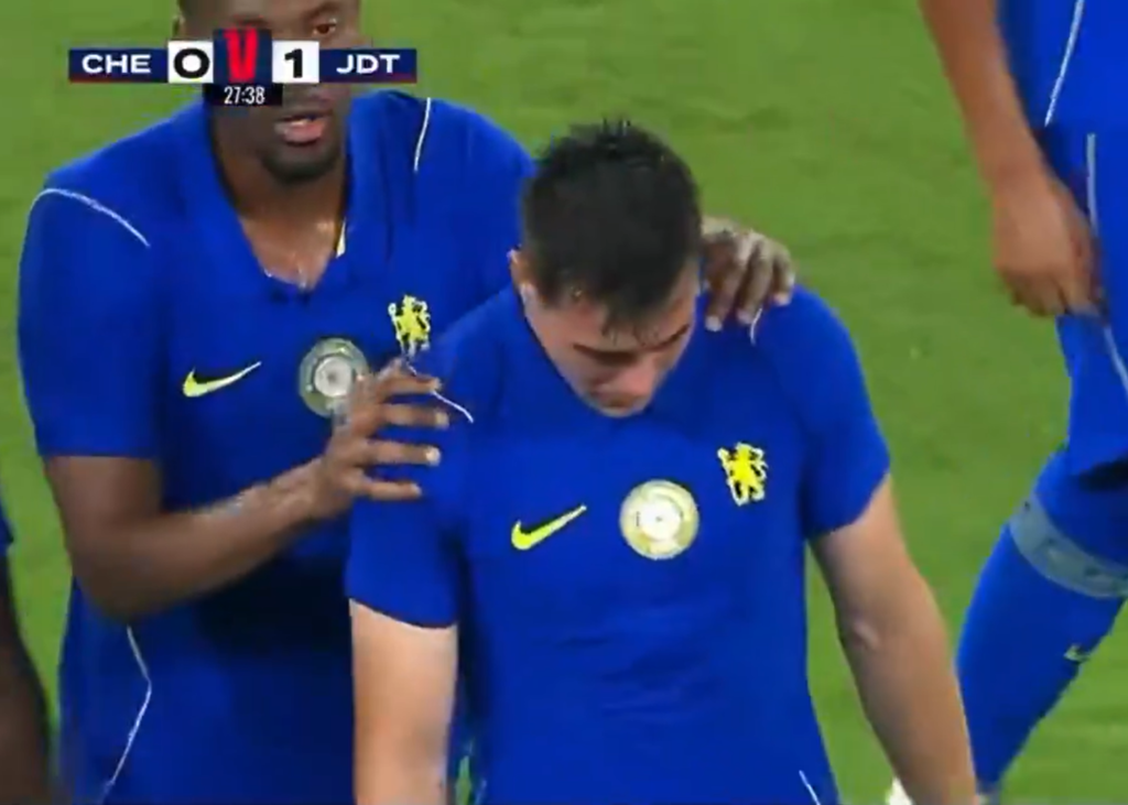 Chelsea star in tears after latest injury costs him chance to impress Aaron Anselmino of Chelsea goes off inured