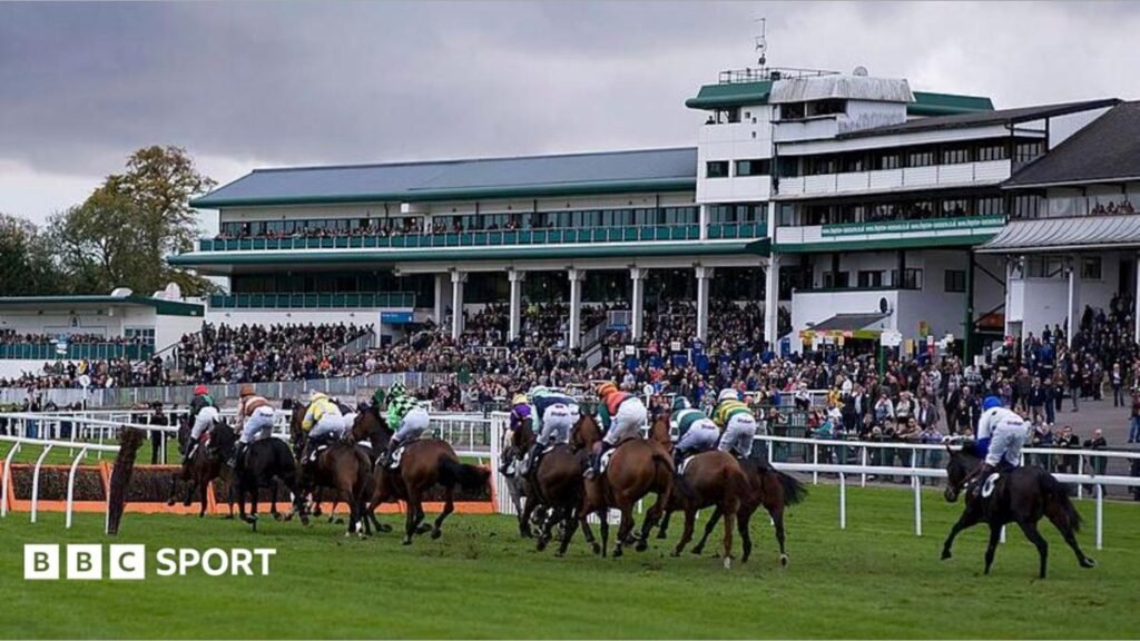 Chepstow Racecourse centenary: Track celebrates its 100th anniversary Runners take a flight of hurdles in front of the grandstand at Chepstow racecourse on October 25, 2011 in Chepstow, Wales