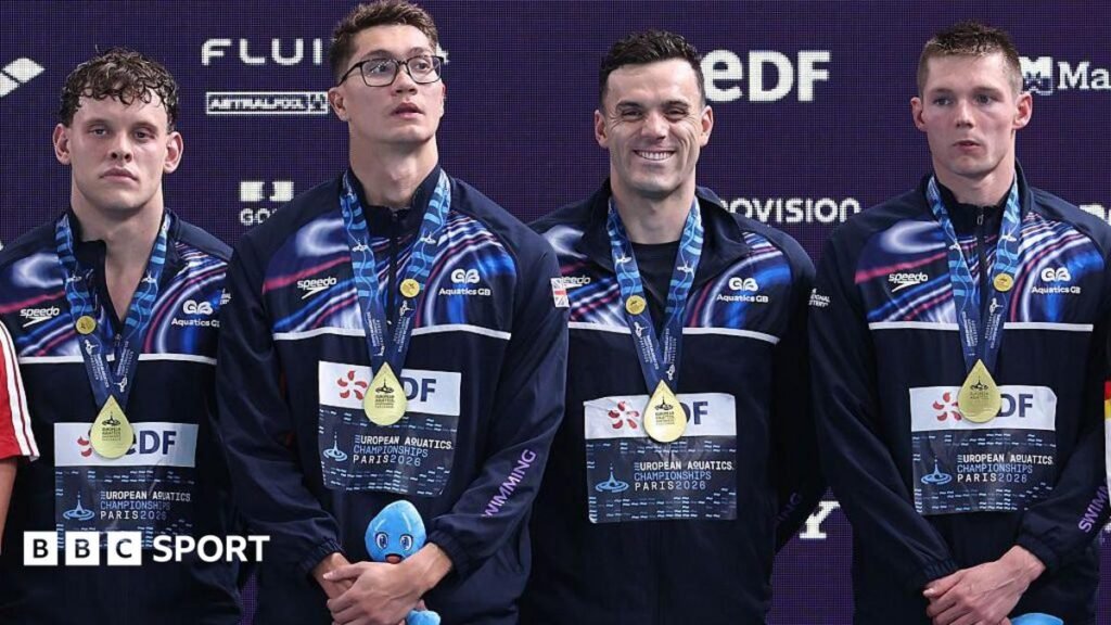 European Aquatics Championships: Team GB relay teams claim two golds Team GB's Matthew Richards, Jack McMillan, James Guy and Duncan Scott