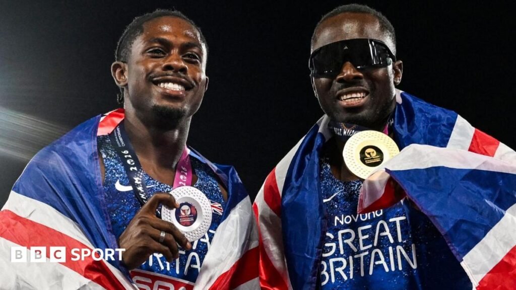 European Athletics Championships 2026: GB’s Romell Glave and Jeremiah Azu achieve superb 100m one-two Rows of empty seats in the athletics stadium