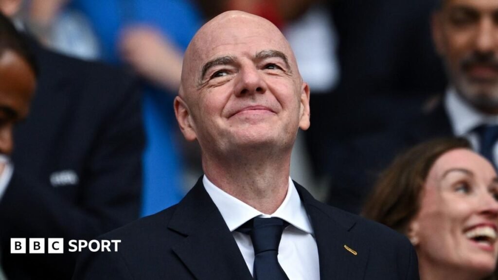 Gianni Infantino watches on during the 2026 World Cup