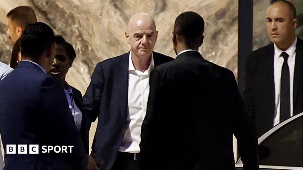 Gianni Infantino: Fifa criticises campaign to oust president Fifa president Gianni Infantino leaves Al-Madina Stadium in Rabat following the 2026 Women's Africa Cup of Nations match between Malawi and Zambia