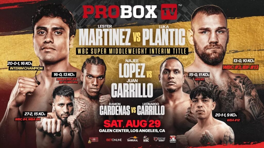 How to watch/stream Lester Martinez vs. Luka Plantic, Najee Lopez vs. Juan Carrillo Rolly Romero REACTS to Teofimo Loss: “I Got Hit With TWO Clean Shots the Whole Fight!”