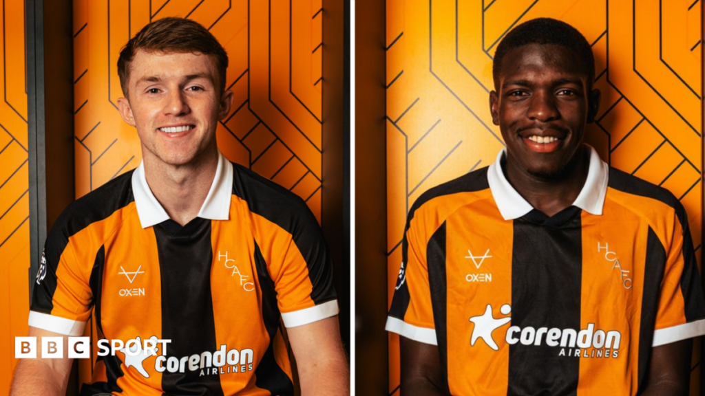 Hull City sign Joe Gelhardt from Leeds and Lucas Gourna-Douath from Red Bull Salzburg Composite image of Joe Gelhardt and Lucas Gourna-Douath signing for Hull