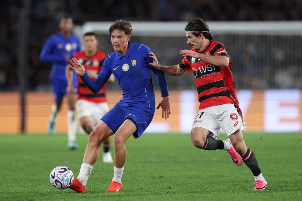 “I’m delighted” – Chelsea loanee already making incredible impact at 17 Reggie Walsh of Chelsea FC runs with the ball during the Sydney Super Cup match between Western Sydney Wanderers and Chelsea