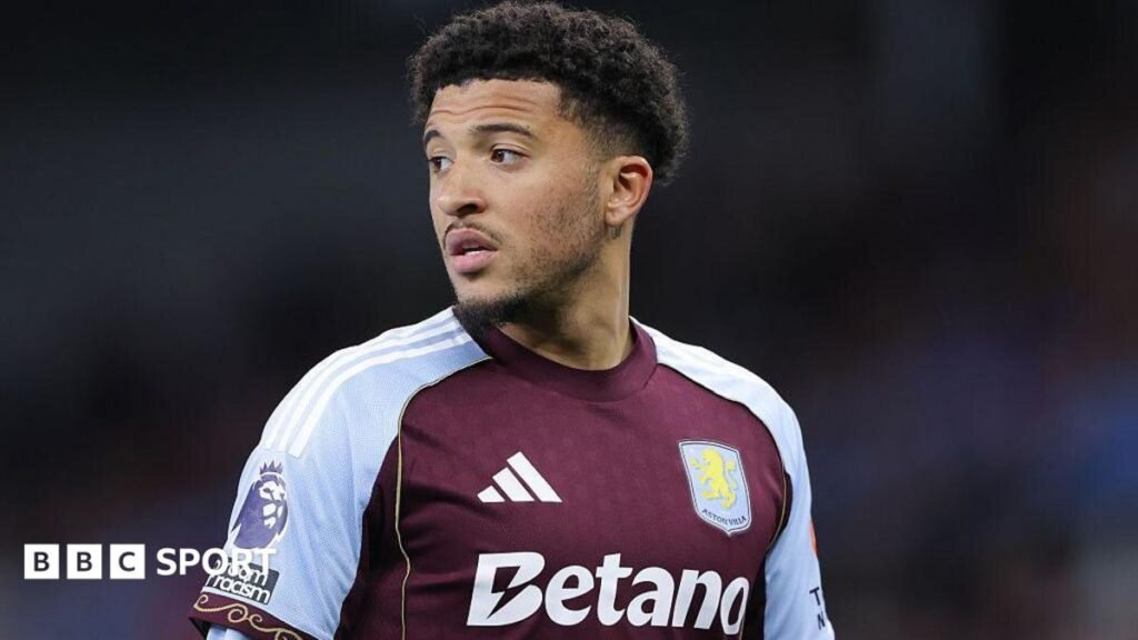 Jadon Sancho: Free agent considering move abroad after Man Utd release Jadon Sancho playing for Aston Villa