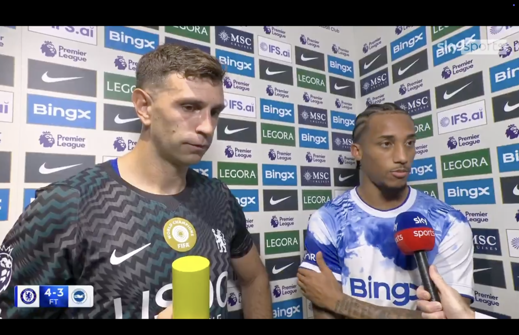 Joao Pedro explains how Chelsea players reacted to new signing Emi Martinez and Joao Pedro speak after Chelsea's win