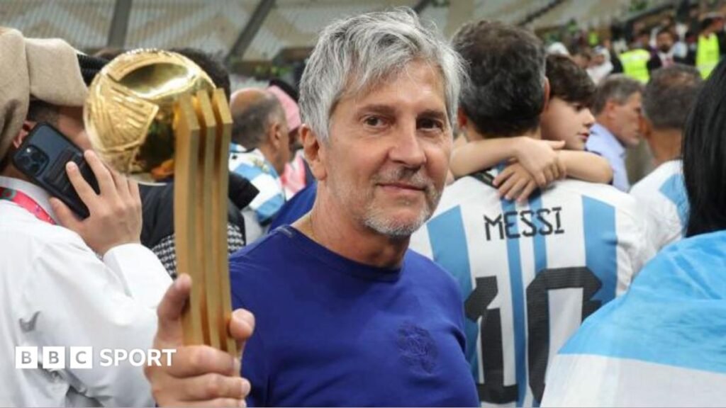 Jorge Messi: Lionel Messi’s father dies aged 68 after long illness Jorge Messi holding his son Lionel Messi's trophy for best player at the 2022 World Cup after Argentina beat France in the final in Qatar