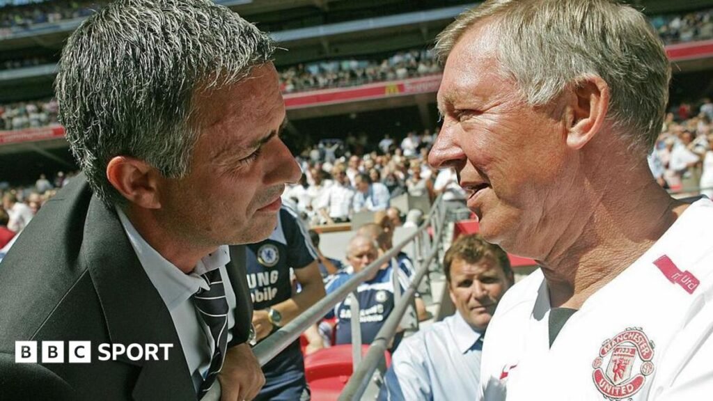 Jose Mourinho agreed to replace Sir Alex Ferguson at Man Utd in 2013 Jose Mourinho and Sir Alex Ferguson greet each other at Wembley in 2007