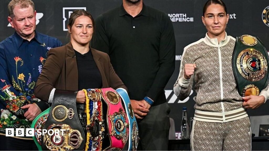 Katie Taylor vs Flora Pili: Date, ringwalk, UK time, undercard, venue, records & how to follow on the BBC Katie Taylor holds the WBO, WBA and IBF light-welterweight titles and stands next to Flora Pili