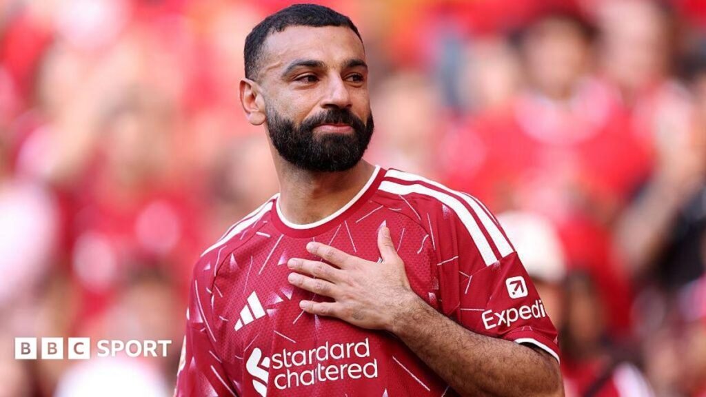 Mohamed Salah: Turkish club Trabzonspor begin negotiations to sign former Liverpool forward Mohamed Salah of Liverpool appears emotional as he acknowledges the fans following his final appearance for the club during the Premier League match between Liverpool and Brentford