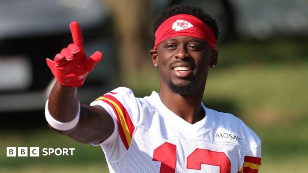 NFL: Nazeeh Johnson says fertility medication caused six-game suspension Nazeeh Johnson with his hand in the air while at the Kansas City Chiefs' training camp in July 2023