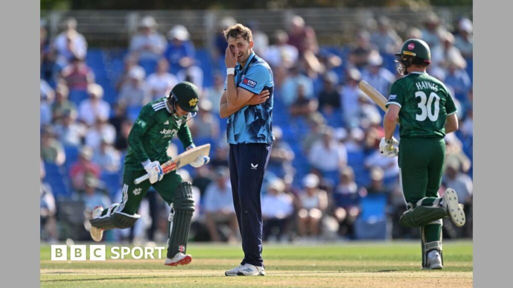 One-Day Cup: Nottinghamshire and Durham reach semi-finals Yorkshire pace bowler Ben Coad looks aghast as Notts pair Kyle Verreynne and Jack Haynes add more runs at Clifton Park, York