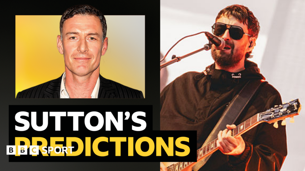 Premier League opening weekend predictions: Chris Sutton v Courteeners frontman Liam Fray & AI A picture of Chris Sutton with wording next to it that says BBC Sport columnist Chris Sutton