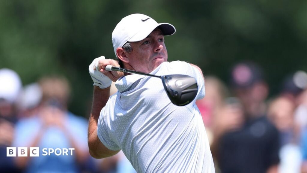 Rory McIlroy: Masters champion improves to go second at BMW Championship Rory McIlroy at the end of his swing
