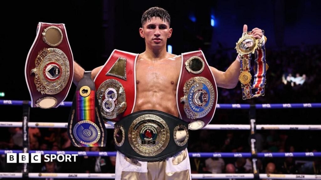 Royston Barney-Smith poses for a photo after beating Reece Bellotti
