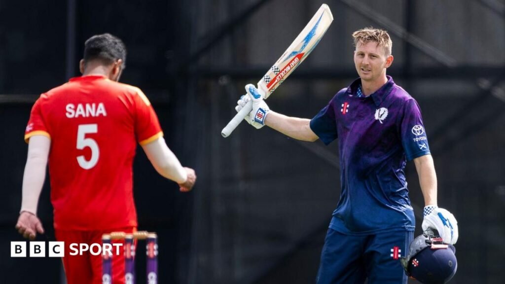 Scotland beat Canada by nine runs to reach World Cup Qualifier Scotland's Fin McCreath