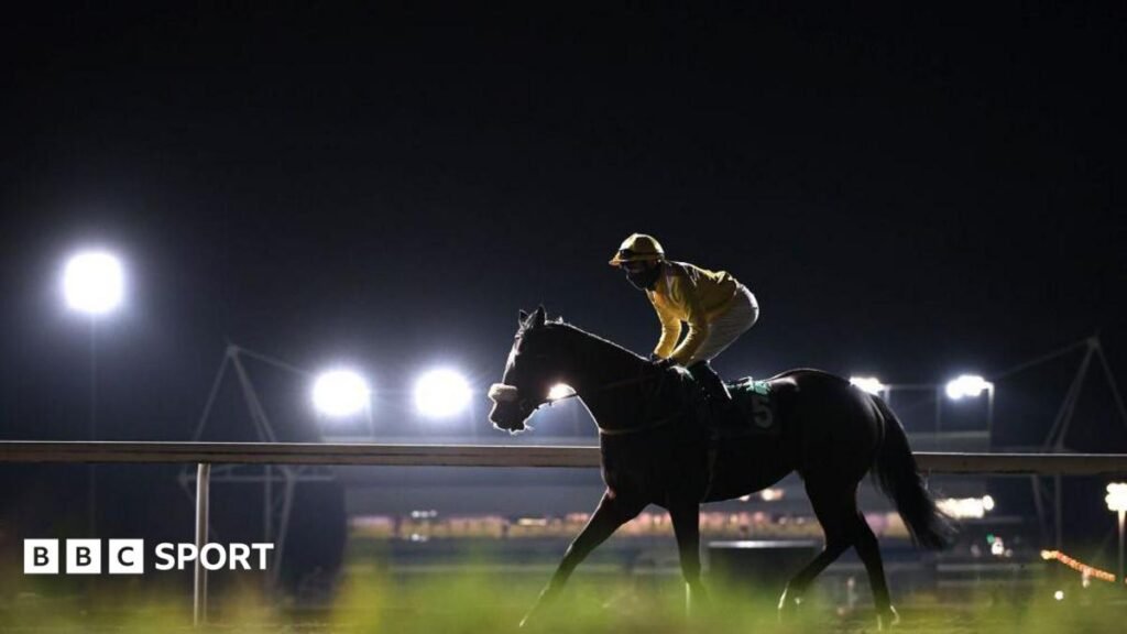 Solar eclipse: horse racing, cricket and athletics forced to adapt to disruption A racehorse at a darkened Kempton