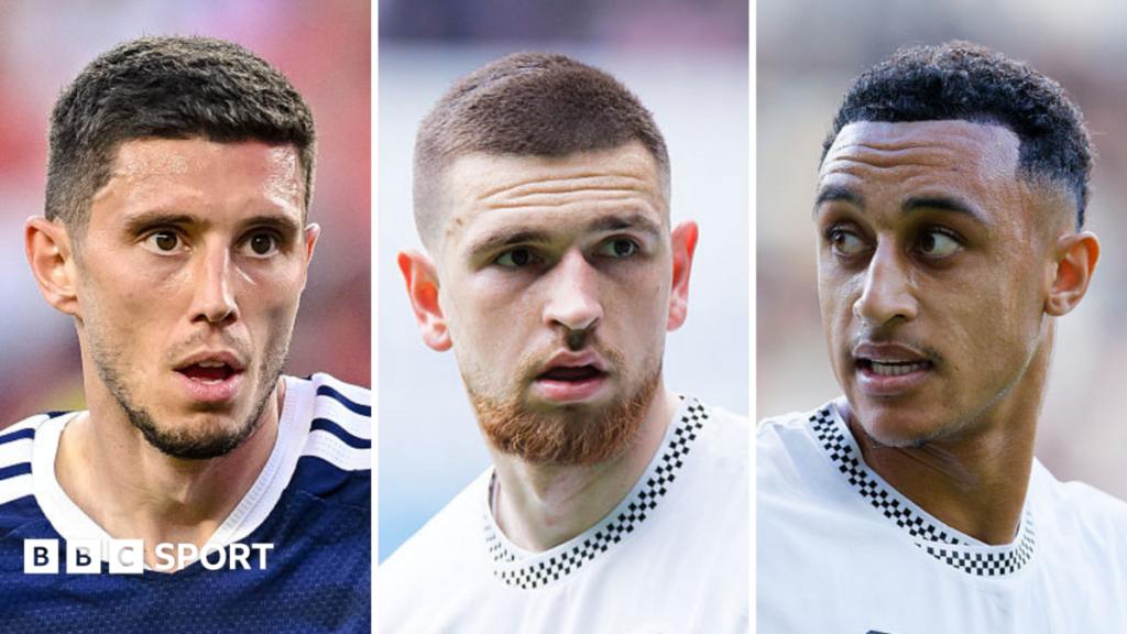 Swansea City: Vitor Matos keen to work with Ross Stewart, Zan Vipotnik and Adam Idah Ross Stewart in a Scotland shirt and Zan Vipotnik and Adam Idah in Swansea shirts last season
