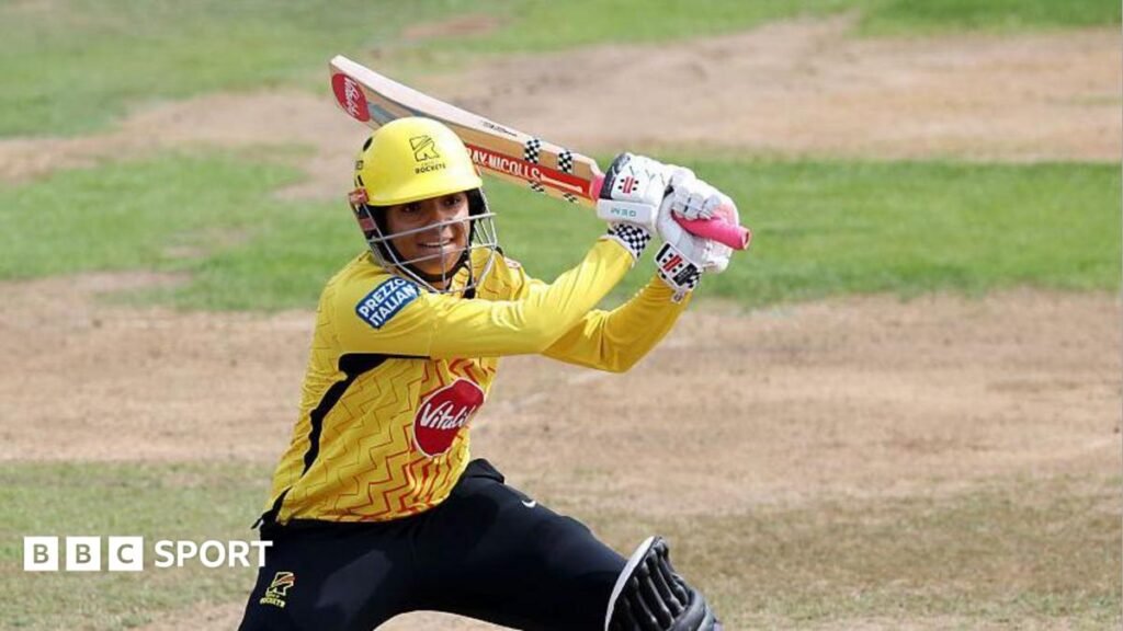 The Hundred 2026 results: Trent Rockets survive late fightback to beat Sunrisers Leeds Sophia Dunkley, wearing a yellow helmet and shirt, plays a shot with her bat over her left shoulder