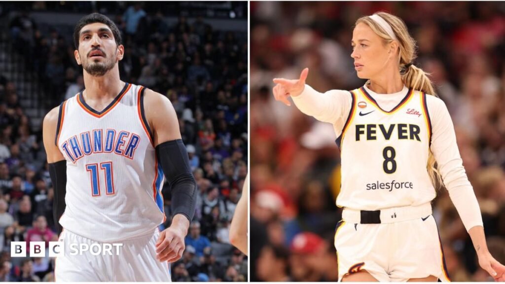 The transgender controversy surrounding the WNBA Enes Kanter Freedom warming up for Boston Celtics in 2021