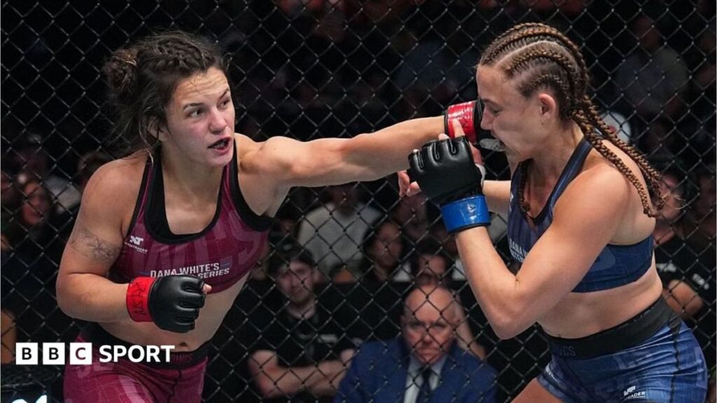 Bella Mir in action against Alex Apodaca on Dana White's Contender Series