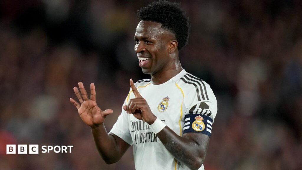 Vinicius Jr: Real Madrid and Brazil winger agree new six-year deal on improved terms Real Madrid player Vinicius Jr celebrates