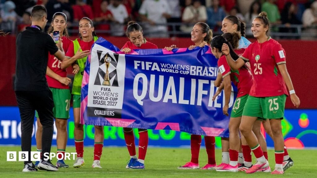 Morocco celebrate qualifying for the World Cup