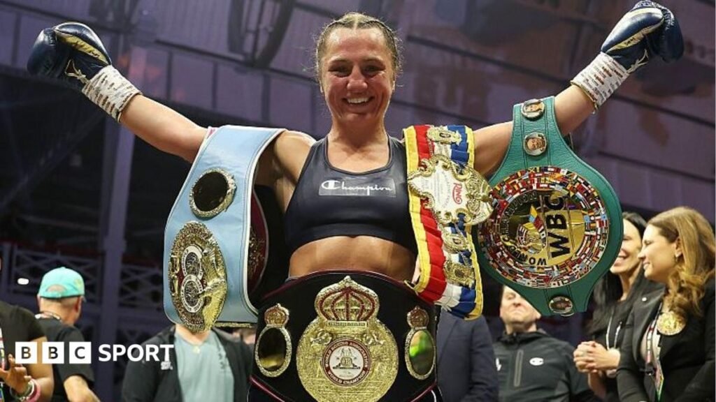 Women’s boxing news: Briton Ellie Scotney to face WBC featherweight champion Tiara Brown Ellie Scotney smiles and stretches her arms wide as she shows off the WBO, WBA, IBF and WBC super-bantamweight belts