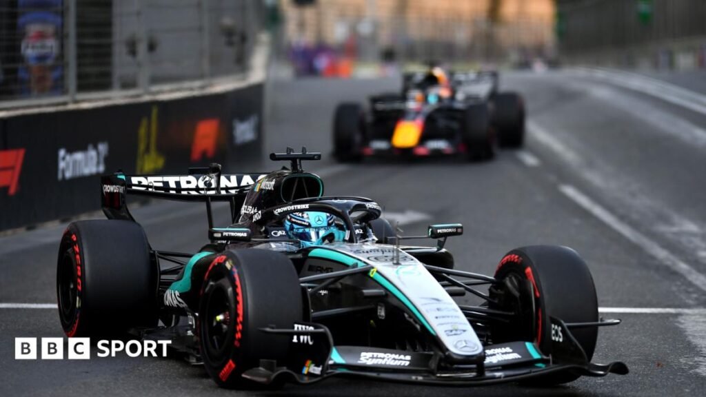 Azerbaijan Grand Prix result: George Russell holds off Max Verstappen for Baku win Mercedes' George Russell with Red Bull's Max Verstappen right behind during the Azerbaijan Grand Prix
