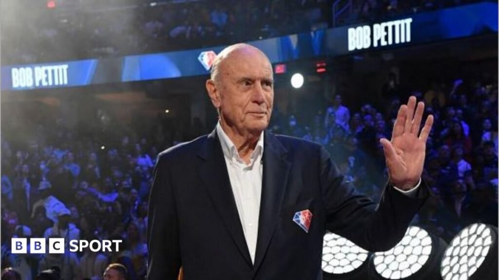 Bob Pettit: NBA’s first MVP recipient and 11-time All-Star dies aged 93 Bob Pettit at an NBA All-Star event in 2022