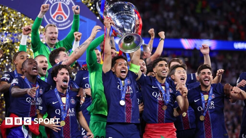 PSG lift 2025-26 Champions League trophy